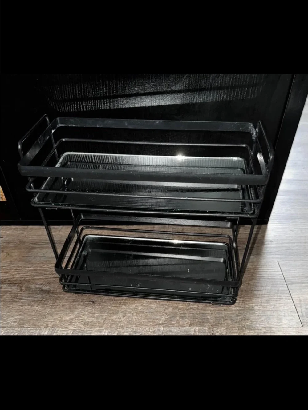 Slim Black Metal Bathroom Vanity Storage